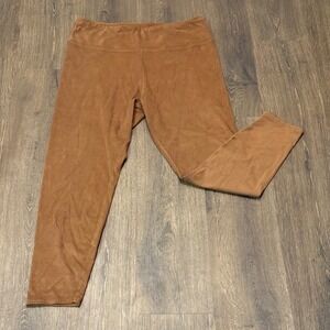 Soft Surroundings Womens Leggings Size L Brown Comfort Casual Suede